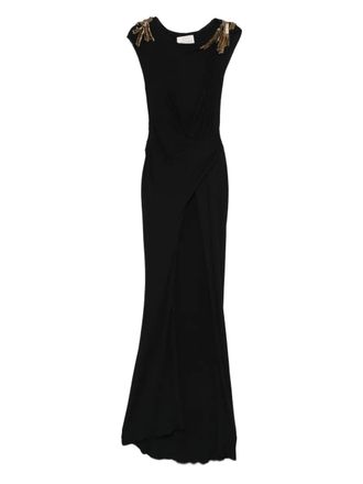 Gemy Maalouf embellished maxi dress - women - Polyester - 38 - Black