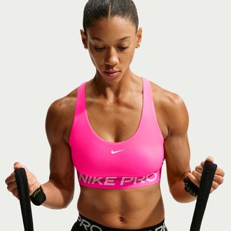 Nike Womens Nike Pro 365 Light-Support Non-Padded Sports Bra in Pink | IQ1035-645