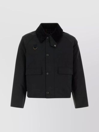 Barbour cotton blend jacket collar detail
