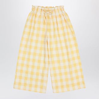 B&uacute;ho Cotton blend trousers with check pattern