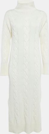 8 by YOOX Off-White Cable Knit High Neck Long Dress