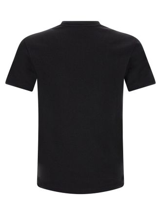 Saint Laurent Logo-Embroidered Cotton T-Shirt - Black