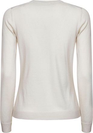 Blanca Vita Womens Crewneck Sweater Virgin Wool Beige
