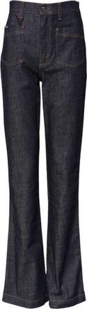Dolce & Gabbana Flared Wide-Leg Denim Jeans - Navy