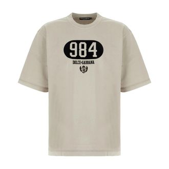 Dolce & Gabbana T-Shirts, male, Gray, Size: XS Crew-neck T-shirt