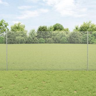 Berkfield Home Welded Wire Fence with 10 U Posts Silver 1.2x10 m Steel