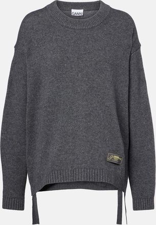 Ganni Pullover in misto lana con logo
