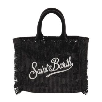 MC2 Saint Barth Tassen, Dames, Zwart, ONE Size, Polyester, Vanity Mini Velvet Handtas