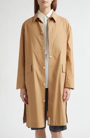 Undercover Textured Bib Cotton Coat in Dark Beige at Nordstrom, Size 2
