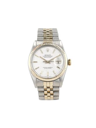 Rolex 1980s Datejust 36mm - unisex - Gold Plated/stainless steel - One Size - White