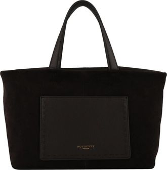 Pourchet Cassis Daim Tote - Dames - Shoppers - Bruin - ONE Size - Su&egrave;de - Tassen
