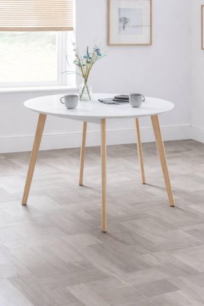 Julian Bowen Casa Round 4 Seater Dining Table in White