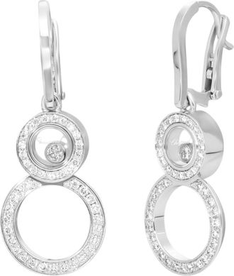 Chopard Happy Diamonds 8 18K White Gold Drop Womens Earrings 839209-1002