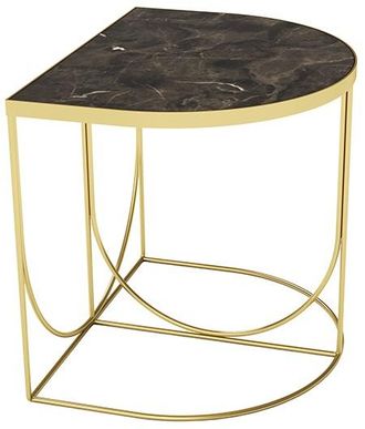AYTM Marmor Design Beistelltisch Sino 40 x 50 cm - Gold/Brown