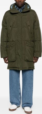 Paul Smith Mens Padded Parka Coat - Dark Green Textile - Size Large