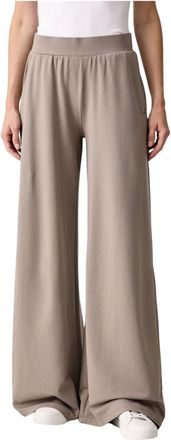 Emporio Armani Pantalones de ch&aacute;ndal de pierna ancha - Trousers - Mujer - Beige - XS