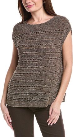 Lafayette 148 New York Bateau Neck Open Stitch Pullover