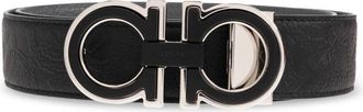 Ferragamo Omkeerbare en verstelbare Gancini riem - Heren - Riemen - Zwart - 105 CM - Leer - Accessoires