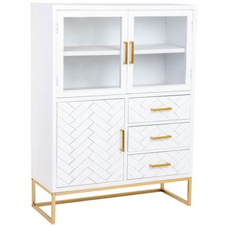 Wanderlust Deco Vitrina 3 puertas y 3 cajones madera 100x40x135