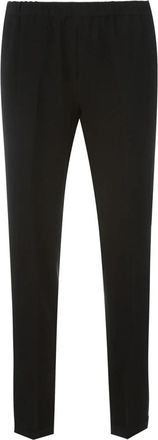 Alberto Biani Zwarte Color Block Rechte Broek - Dames - Vrijetijds broeken - Zwart - XS - Broeken