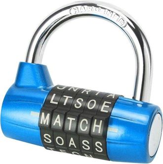 OEM Candado Taquilla Deportiva, Candado C&oacute;digo Secreto 5 Letras Fabricado Aleaci&oacute;n Resistente, Candado Duradero, C&oacute;digo F&aacute;cilmente Ajustable, Azul
