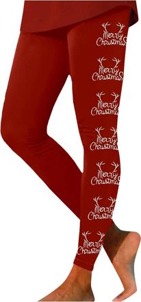 Generic Christmas Leggings for Women UK Xmas Reindeer Wine Glass Snowflake Printed Tights Fashion Workout Athletic 2025 Leggings Soft Lightweight Stretchable 