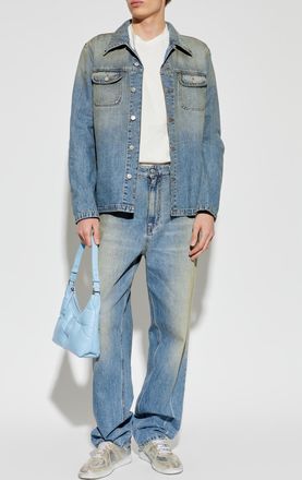Maison Margiela Denim Jacket With vintage Effect, Mens, Navy Blue
