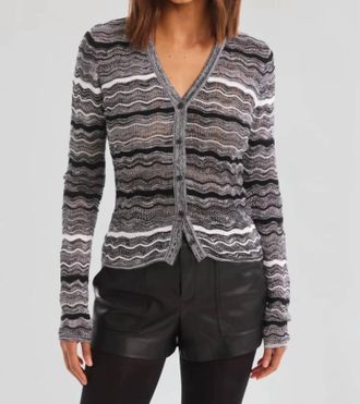 Allison Colleen Cardigan In Black/white