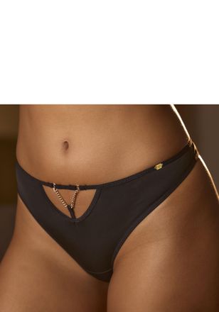 Jette String JETTE, Damen, Gr. 32/34, schwarz, Microtouch, Obermaterial: 81% Polyamid, 19% Elasthan, Unterhosen String, mit h&uuml;bschen Schmuckteil und edlem C