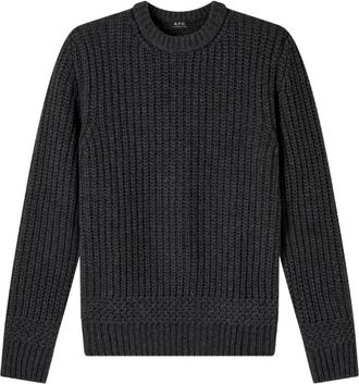 A.P.C. Trui met ronde hals - Heren - Ronde hals truien - Grijs - M - Wol - Truien & Vesten