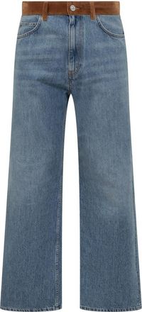Marni Marni Wide Leg Jeans With Suede Detail