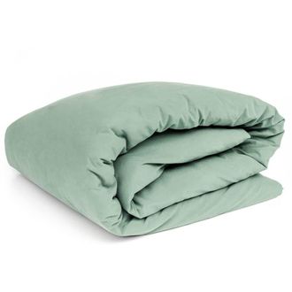 Decoclico Funda de edred&oacute;n de percal de algod&oacute;n lavado celad&oacute;n 260x240 cm