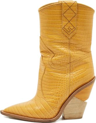 Fendi Borsa con effetto coccodrillo - Giallo