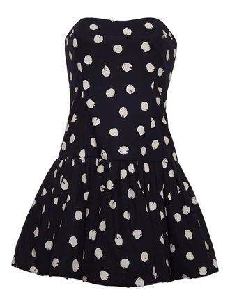 Cara Cara polka-dot ruffled dress - women - Cotton - 10 - Black