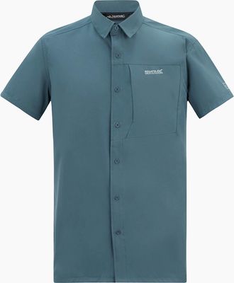Regatta Mens Regatta Mens Insect Repellent Short-Sleeved Travel Shirt - Blue - Size: 48/Regular
