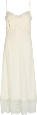 Simone Rocha Simone Rocha Lace-trimmed Crepe-de-chine Midi Dress - Cream - 14 (UK14 / L)