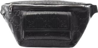 Gucci Pre-owned Belt Bags, male, Black, Size: ONE SIZE Pre-owned GG Embossed Leather Waist Bag