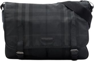 Burberry Pre-owned Messenger Bag - unisex - Vintage Schoudertas - Grijs - ONE Size - Leer - Vintage
