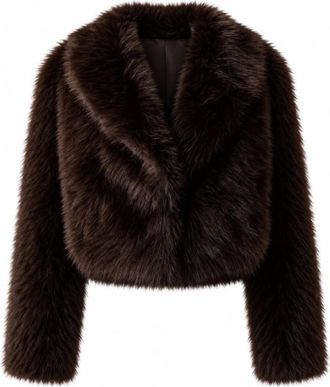Twinset Chaqueta corta de piel sint&eacute;tica - Jackets - Mujer - Marr&oacute;n - L