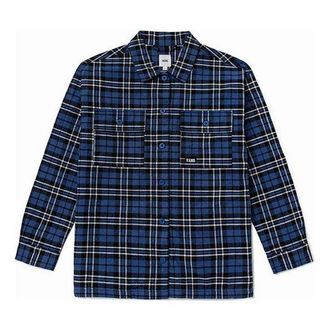 Vans (WMNS) Vans Contrasting Colors Plaid Logo Printing Long Sleeves Blue Shirt VN0A7TNT2T9