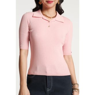 Frances Valentine Krissy Polo Rib Knit in Pink at Nordstrom, Size X-Small