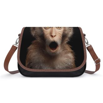 Generic Funny Shocked Monkey Womens Crossbody Bag Fashion Shoulder Handbags Message Tote Bag with Adjustable Strap