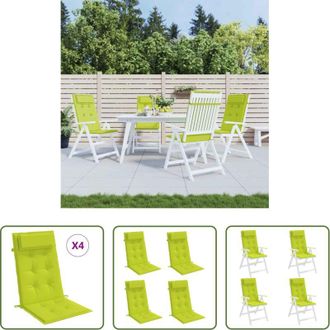 vidaXL vidaXL Cuscino per schienale alto - Cuscini Sedia Schienale Alto 4 pz Verde Chiaro Tessuto Oxford