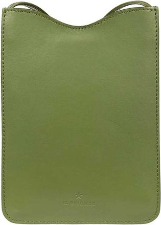 IL BISONTE Stijlvolle leren crossbodytas - Dames - Schoudertassen - Groen - ONE Size - Tassen