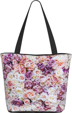 AOOEDM Rose Flowers ValentineS Day (1) Ladies Shopping Bag 13x11x7in Gift For Mom, Daughter, Wife,Etc