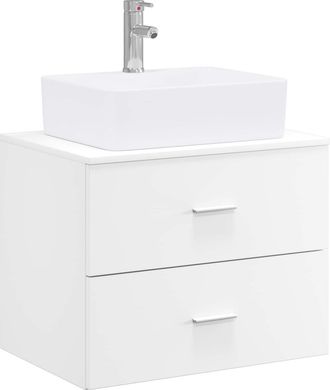 vidaXL Juego De Muebles De Ba&ntilde;o Blanco Madera De Ingenier&iacute;a Vidaxl