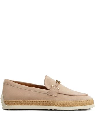 Tod's suede-leather loafers - women - Leather/Rubber/Suede - 39.5 - Neutrals