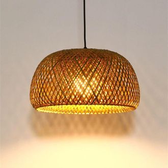 OEM L&aacute;mpara Colgante Bohemia De Rat&aacute;n Natural De 30 Cm, Casquillo E27, Perfecta Para Cocina, Sal&oacute;n Y Comedor -ulisem