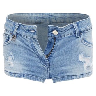 Balmain Distressed Washed B Logo Charm Hot Shorts