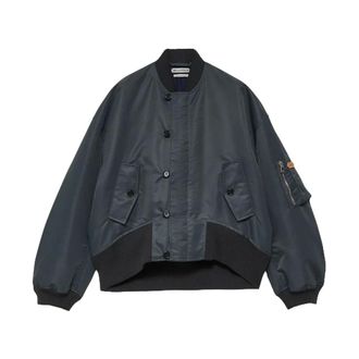 J.W.Anderson Oversized Bomberjack met Boord - Dames - Jassen - Grijs - Maat: L Polyamide